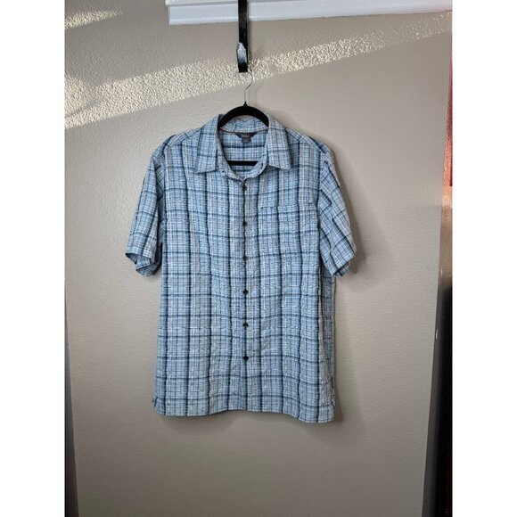 Royal Robbins Men's Blue Shirt Size L short sleeve collared button up relaxed - Picture 1 of 7